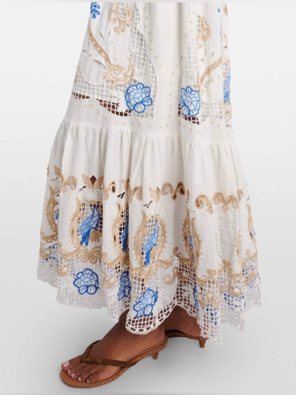 FARM Rio Romantic Richelieu Lace & Embroidery Maxi Dress, NWT ๐ง๐ท - Picture 6 of 16